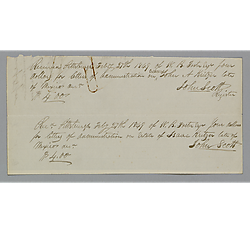 Receipt of money paid on estate of John A. Kritze, signed John Scotte, register