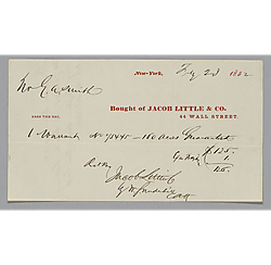 Land Warrant receipt no. 75.445, signed Jacob Little