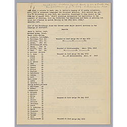 Typed soldier rosters taken from William Foster's Soldier's Agent Book; typed by Evelyn Morneweck (2 copies)