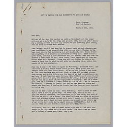 Letter from Dan Betzhoover to Morrison Foster (retyped by Evelyn Morneweck)