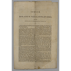 Printed speech of Rep. George Pendleton