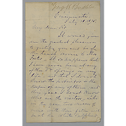 Letter from George Pendleton to Morrison Foster