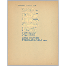 Valentine from Julia Murray to Morrison Foster, retyped by Evelyn Morneweck