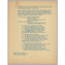 Valentine from Thomas Blair to Julia Murray, retyped by Evelyn Morneweck
