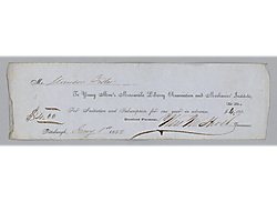 Annual dues for young men's Mercantile Library Association and Mechanic's Institute