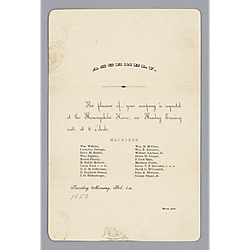 Formal invitation to the "Assembly Ball"