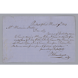 Letter from P. Schoenberger to Morrison Foster