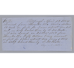 Payment receipt, signed by Eliza Foster
