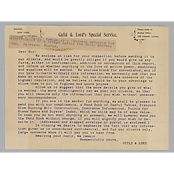Letter from Guild and Lord to Morrison Foster