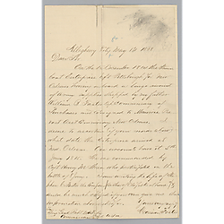 Letter from Morrison Foster to War Department; response on back