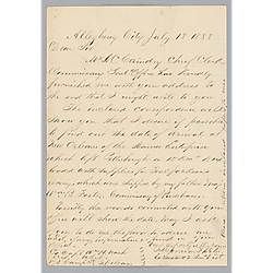 Letter from Morrison Foster to New Orleans subsistence department, response on back
