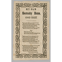 My old Kentucky home, good-night. Text Text