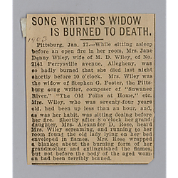 Newspaper Notice of Jane Denny Foster's death
