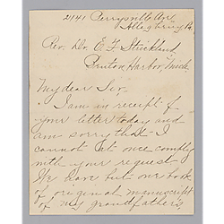 From Jessie W. Rose to Dr. E.F. Strickland