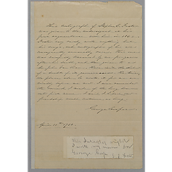 Autograph of Foster for George Cooper