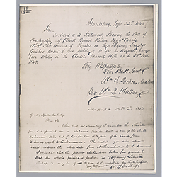 Photostats of letter and receipt for the North Branch Division, Penn Canal and Wyoming Lines