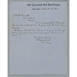 Resolution of the PA Railroad board of directors giving leave of absence to William B. Foster, Jr.