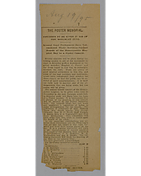 "The Foster Memorial: concerts to be given in aid of the Monument fund"