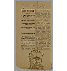 "Foster Memorial: Sir Edwin Arnold gives his impressions of the Beautiful Swanee River"