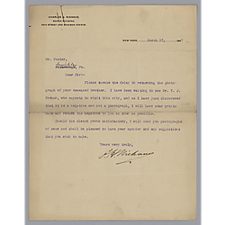 To Morrison Foster from Charles H. Niehaus