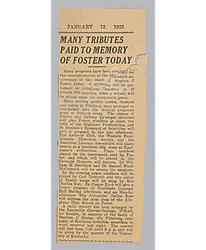 "Many Tributes Paid to Memory of Foster Today"