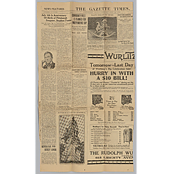 "July 4th is Anniversary of Birth of Pittsburgh Songster, Stephen Foster," The Pittsburgh Gazette Times