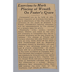 "Exercises to Mark Placing of Wreath on Foster's Grave"