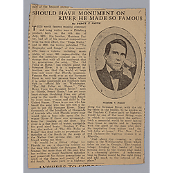 "Should Have Monument on River He Made So Famous," by Percy F. Smith