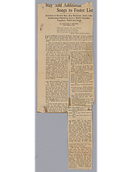 "May Add Additional Songs to Foster List" by William R. Mitchel