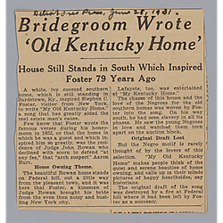 "Bridegroom Wrote Old Kentucky Home," Detroit Free Press