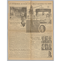 "In Pittsburgh, 100 Years Ago, A Great Minstrel Was Born," The Pittsburgh Sunday Post