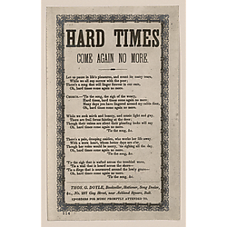 Hard times come again no more. Text Text
