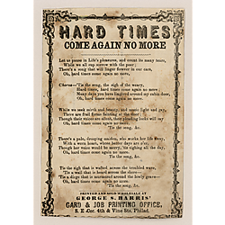 Hard times come again no more. Text Text