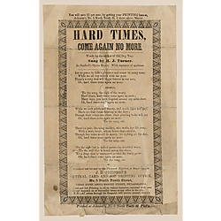 Hard times come again no more. Text Text