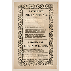 I would not die in spring time