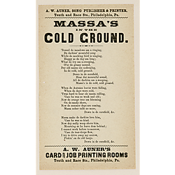 Massa's in de cold ground. Text Text