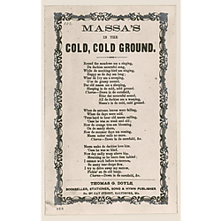 Massa's in de cold ground. Text Text