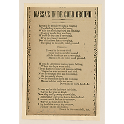 Massa's in de cold ground. Text Text