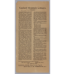 Article/advertisement "Gapland Mountain Cottages"