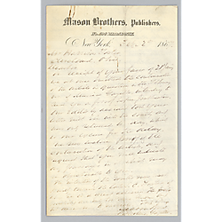 To Morrison Foster from Mason Brothers