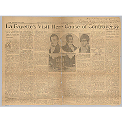 "La Fayette's visit Here Cause of Controversy," The Pittsburgh Gazette
