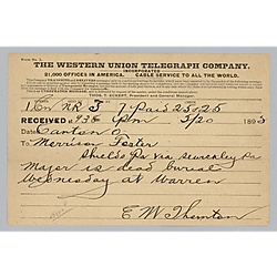 Telegram to Morrison Foster from E.M. Thornton