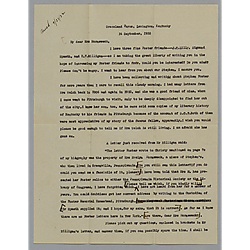 Letter from John Wilson Townsend to Evelyn Foster Morneweck