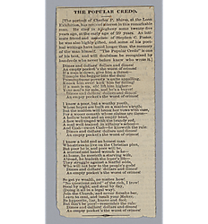 "The Popular Credo" poem by Charles P. Shiras