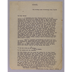 From Henry B. Foster to "My Dear Sister"