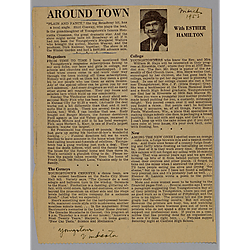 Newspaper clipping, "Around Town," Youngstown Vindicator