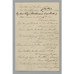 Poem by Ann Eliza Buchanan on the death of Stephen C. Foster
