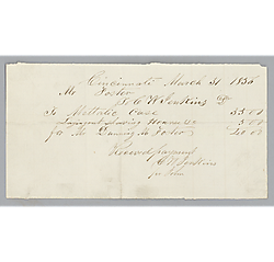 Receipt for Dunning Foster's funeral