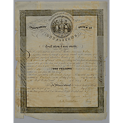 Morrison Foster's Odd Fellows certificate