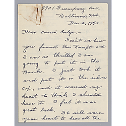 Letter from Julie McIlvaine to Evelyn Morneweck